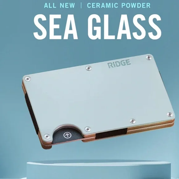 Ridge RFID Blocking Wallet w/Money Clip, Sea Glass, NIB, NWT - Picture 6 of 9